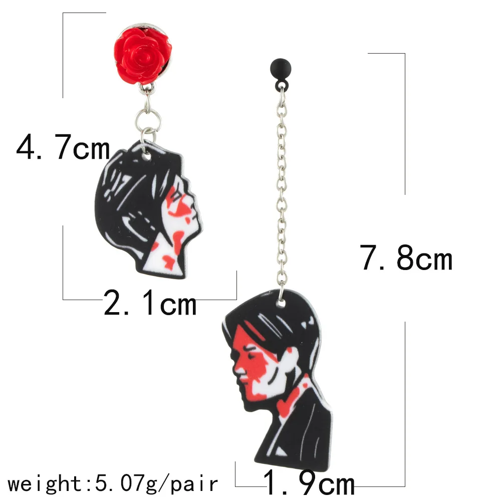 Rock Band MCR Lost Lady My Chemical Romance Three Cheers Couple Mismatch Earrings Women's Earring Jewelry Wholesale Direct Sales