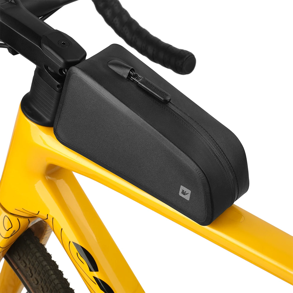 Image of Rhinowalk Fahrradrahmentasche Wasserdicht 1,2L Fahrrad-Oberrohrtasche Vordere Handytasche mit Schrauben- & Riemenbefestigung Fahrrad-Aufbewahrungstasche