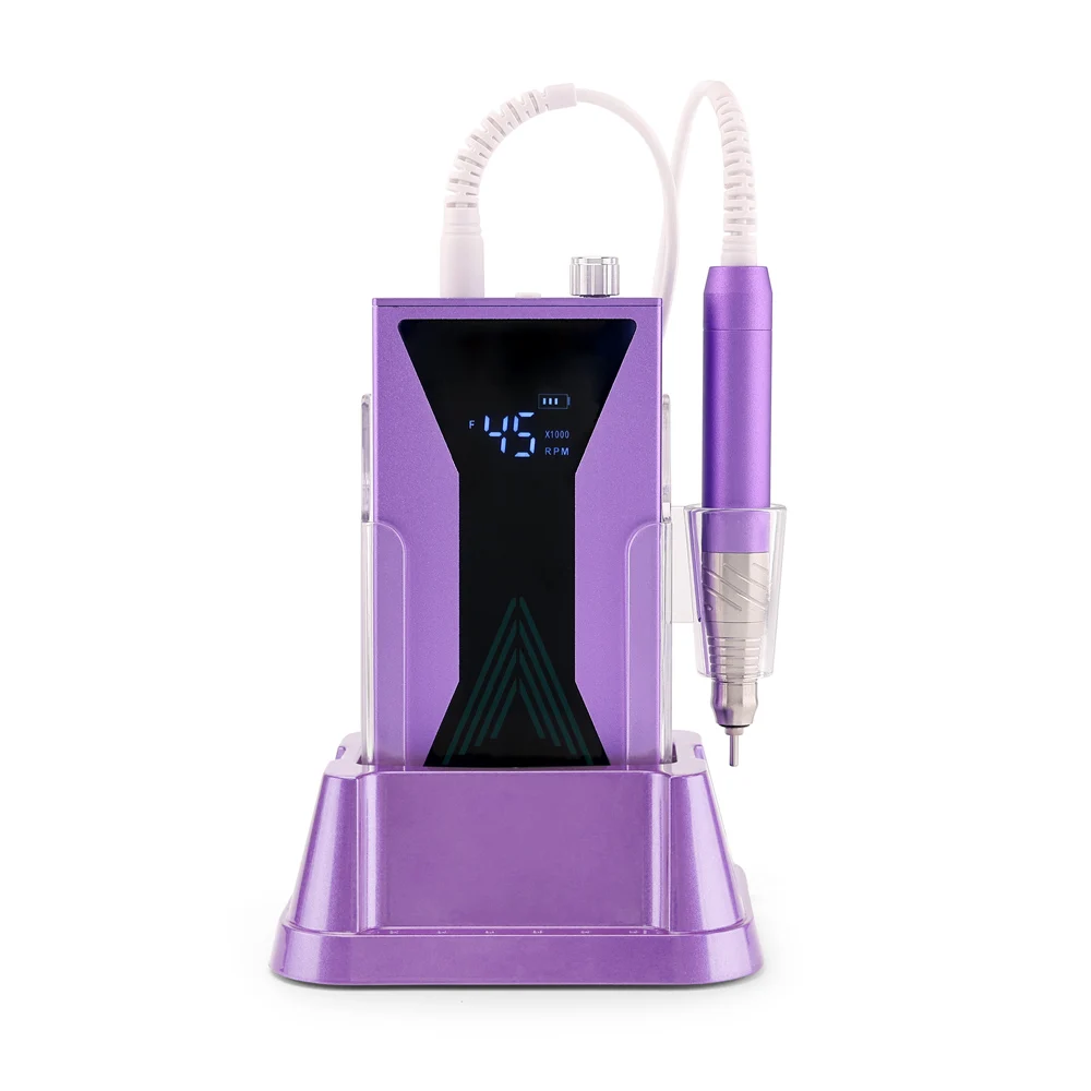 เครื่องเจียรเล็บแบบพกพา 85w ไร้แปรงถ่าน ความเร็ว 45000 รอบต่อนาที พร้อมชุดดอกเจียร สำหรับทำเล็บ 45K ไร้สาย