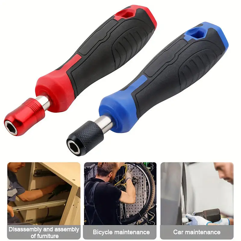 1/4'' Hex Screwdriver Handle Magnetic Screw Driver Bits Holder Self-Locking Adapter For Screwdriver Bits Socket Wrench Rubber