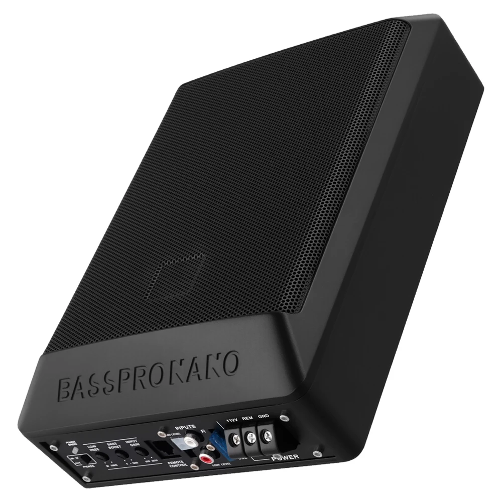 Podofo 1 ensemble de caisson de basses de voiture ultra-fin sous le siège avec câble amplificateur, caisson de basses actif, haut-parleur de basse, woofer de voiture