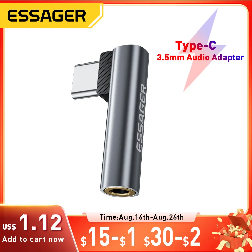 Essager tipo c para 3.5mm jack adaptador de áudio adaptador de fone de ouvido para xiaomi huawei samsung relâmpago para 3.5mm adaptador para iphone 14