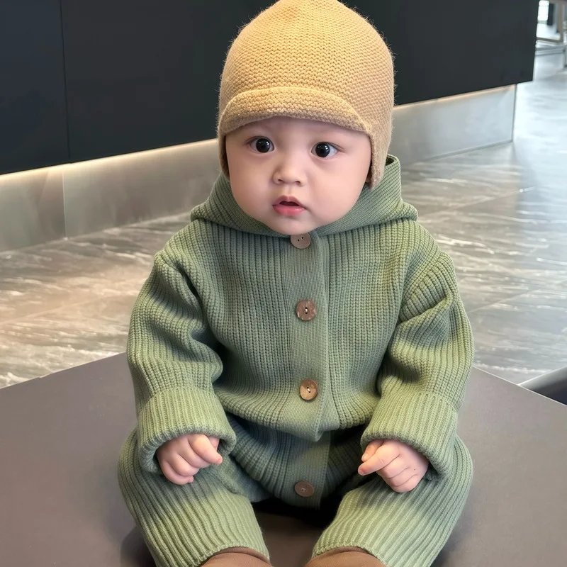 Autumn/Winter 2025 New Knitted Wool Warmth Bag Butt Hoodie Baby Outdoor Climbing Clothes