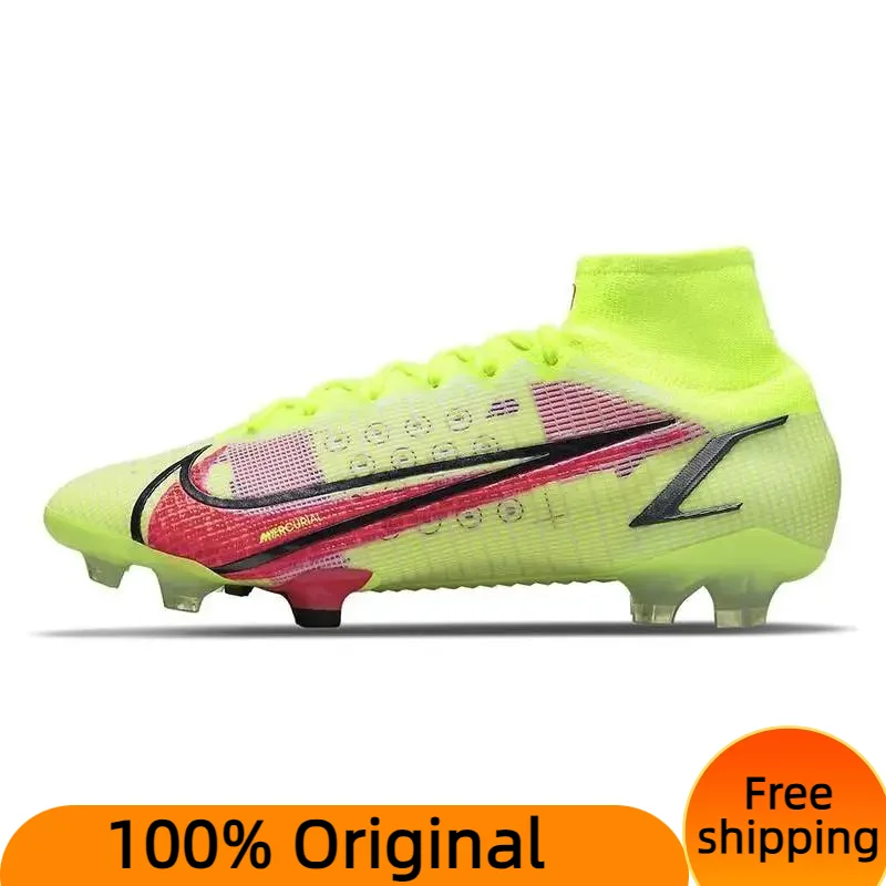 Nike Mercurial Superfly 8 Elite FG Volt Black Bright Crimson Sneakers shoes CV0958-760 With Original Box