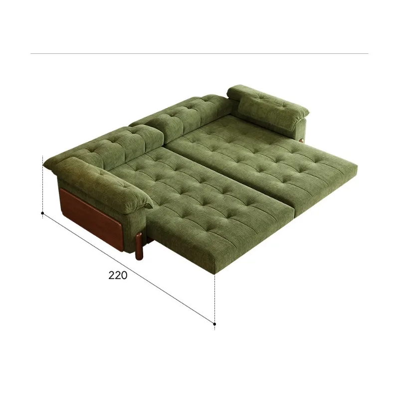 Medieval fabric art living room small apartment new chenille maple song folding sofa