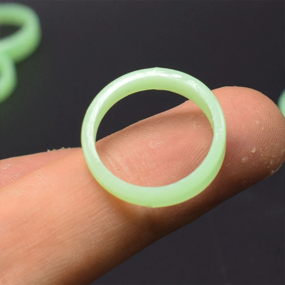 100 Pcs Fluorescence Ring Luminous Party Supplies Finger Decoration Glow-in-the-Dark Rings