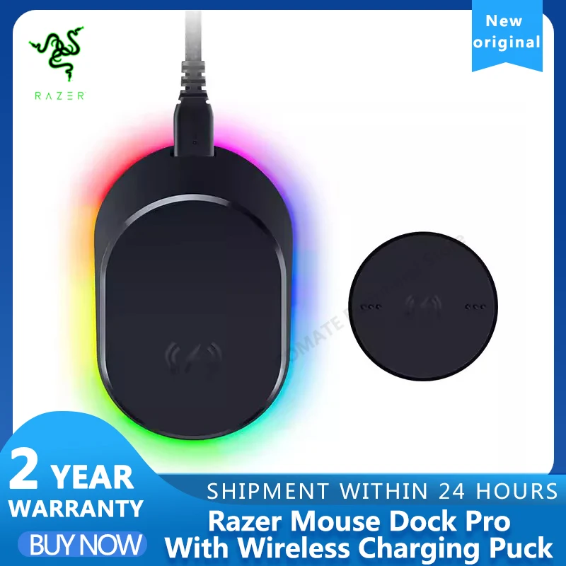 Razer Mouse Dock Pro with Wireless Charging Puck:Magnetic Wireless
