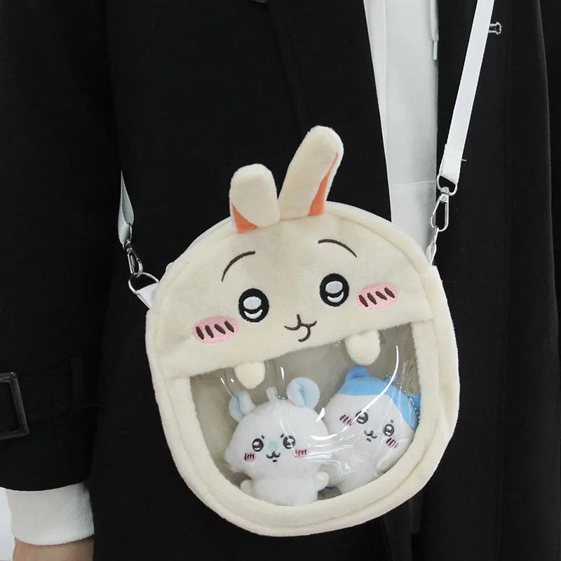 Japanese Kawaii Bag ちいかわ ハチワレ Women Cartoon Plush Shoulder Bags Women Crossbody Bags Neck Purse Bag Satchel Feminina