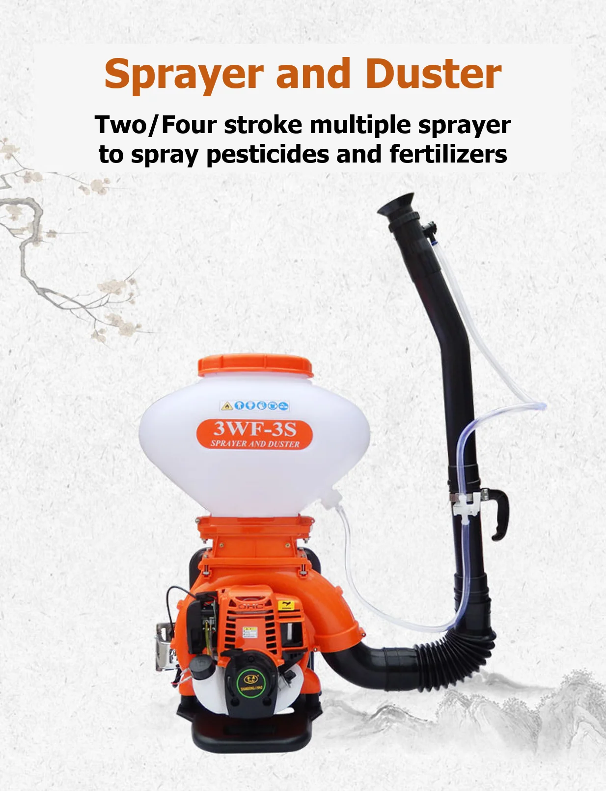 Knapsack Engine Pesticide and Fertilizer Sprayer / 2 or 4 Stroke Liquid Podwer Calcium Chloride