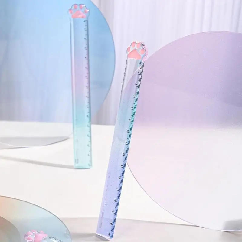 F68B 2PCS Cartoon Ruler Straight Math Pradting Resuping 0-15cm للطفل