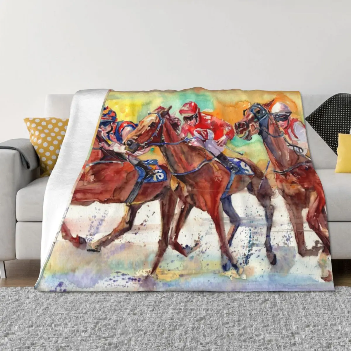 

Thoroughbred Racing Throw Blanket decorative Kid'S Luxury Brand Blankets Sofas Of Decoration Blankets