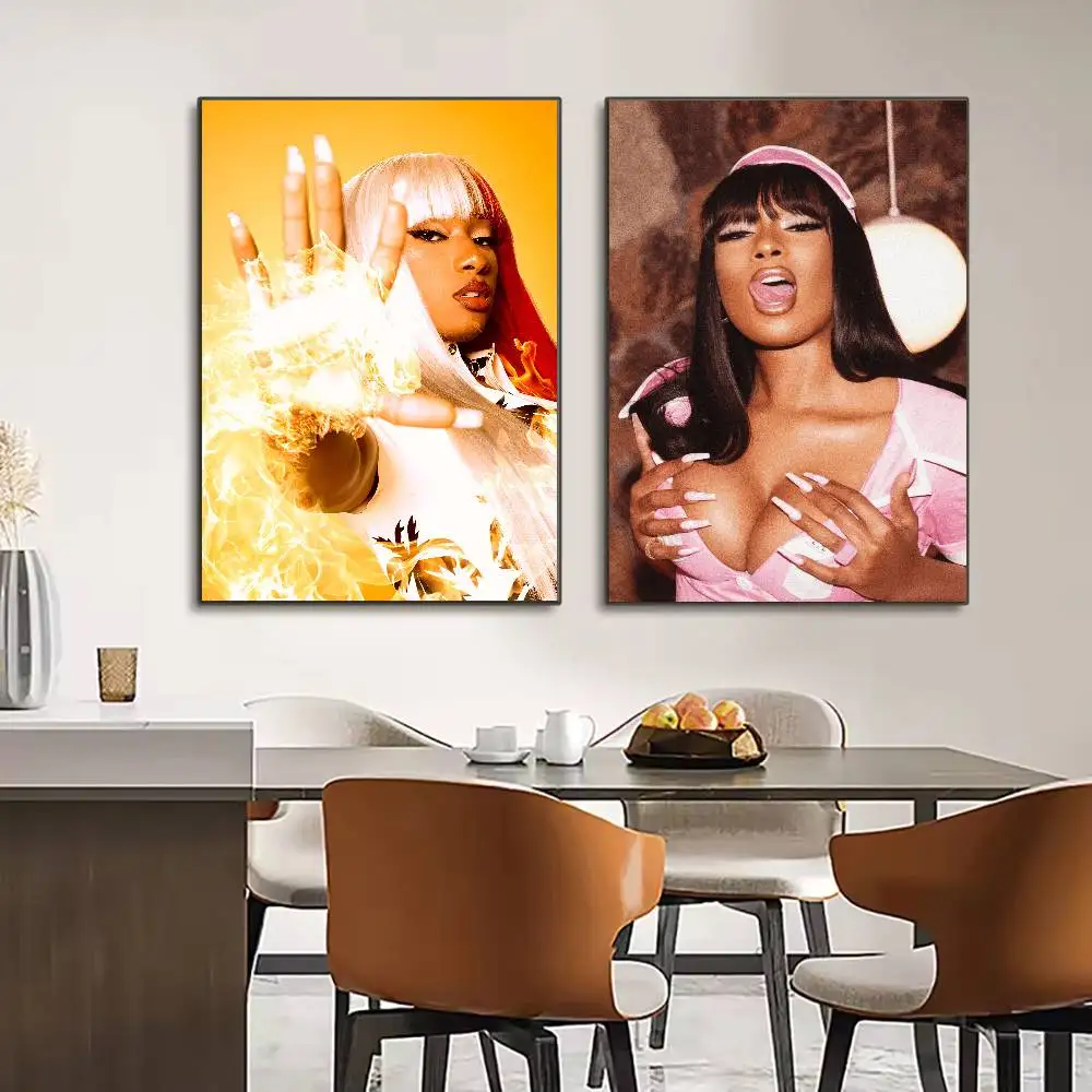 ملصق M-Megan Thee S-Stallion عالي الدقة جدار لاصق مقاوم للماء لغرفة المعيشة المنزلية وغرفة النوم والديكور الجمالي