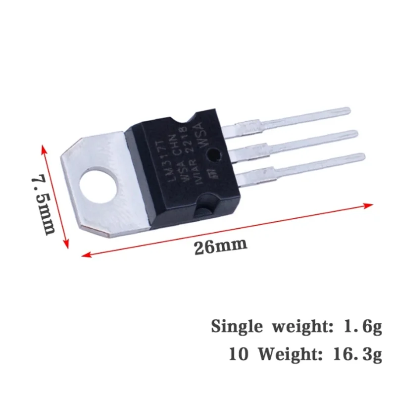 منظم الجهد LM317 ، LM317T ، من V إلى 37V ، 1.5A إلى-42 ، 10