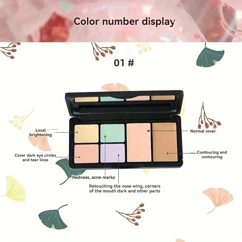 6-kleuren crème concealer blush palet kleurcorrigerende matbruine contour foundation combinatiedoos voor make-up