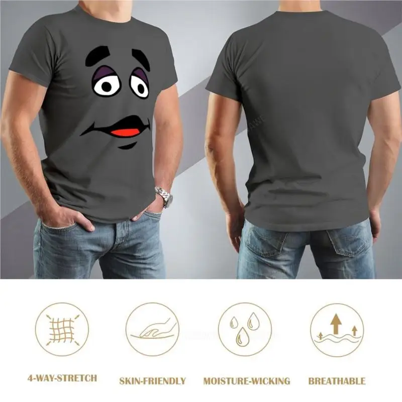 Grimas Cartoon Design-Transparante Achtergrond T-Shirt Oversized T-Shirt Effen T-Shirt O-Hals T-Shirt Heren Kleding