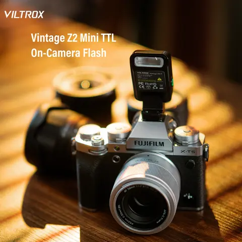 Viltrox Vintage Z2 Mini TTL Camera Flash Speedlite Foldable Design LED Fill Light Flash Trigger Vlog Live for Canon Nikon Sony
