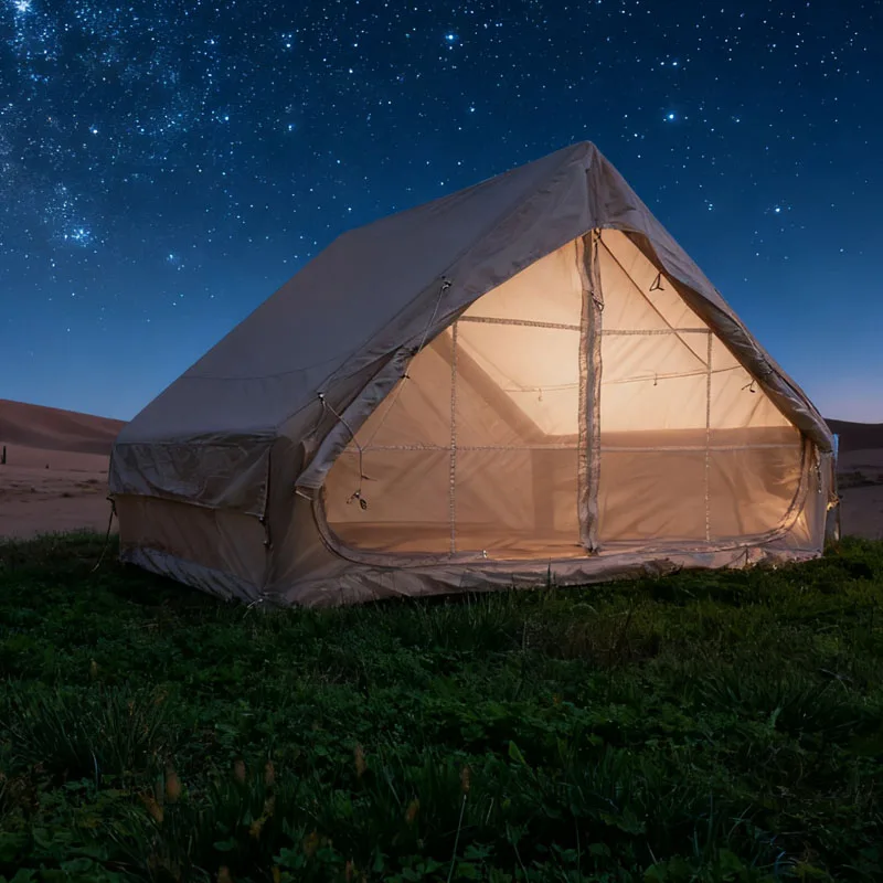 Large Outdoor Family Tent for Camping Waterproof Oxford With air Glamping Inflatable Feature