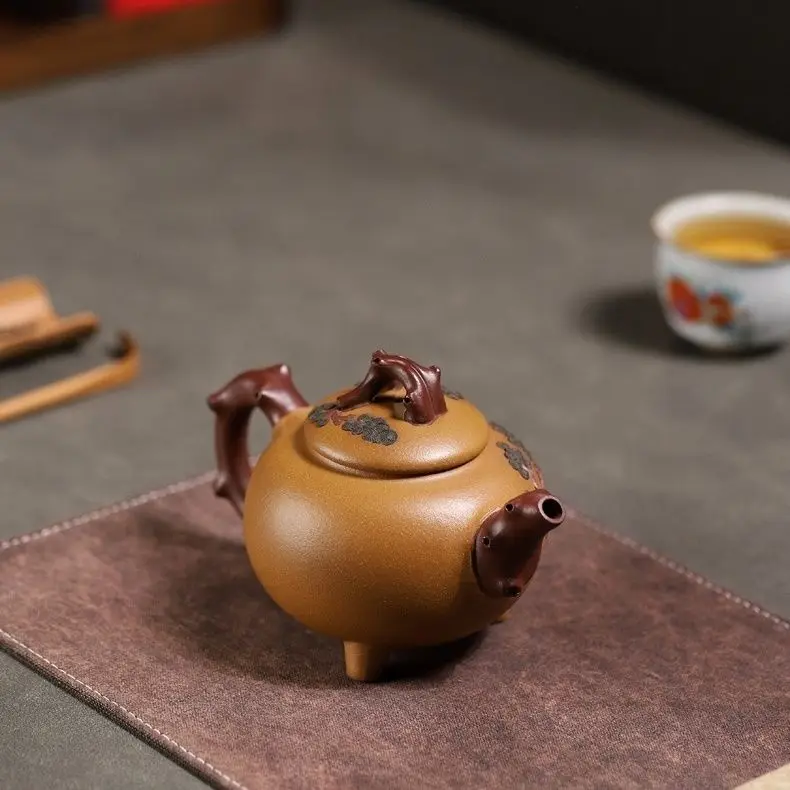 Yixing Zisha Original Gold Section Clay Songfeng Teapot 320Ml Jiang Jingming Handmade High-End Kung Fu Tea Set
