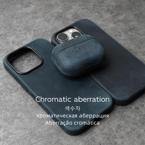 Imagen 2 del producto YMW Crazy Horse Funda de cuero genuino para AirPods Pro 3 2 fundas de cuero de vaca de lujo funda para auriculares inalámbricos con Bluetooth