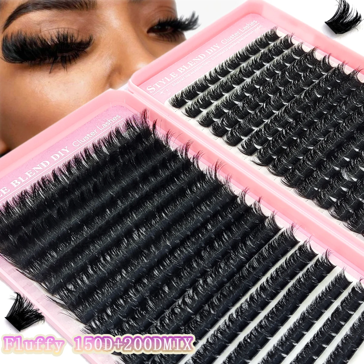 60D/80D/100D/150D/200D Wimpern-Cluster 5D Flauschige Dicke Wimpernverlängerung Set Volumen-Mix-Tray Faux Mink Wimpern Wimpernverlängerung Ma