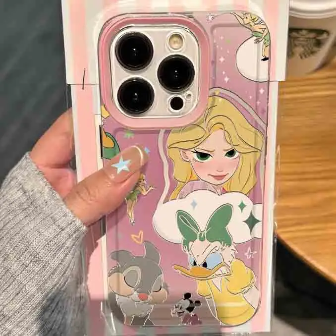 Cinderella Princess Clear Space Phone Case for Vivo Y03 Y16 Y17 Y17S Y19 Y21 Y28 Y36 Y52S Y55S Y73S Y75 Y78 Y100 4G 5G