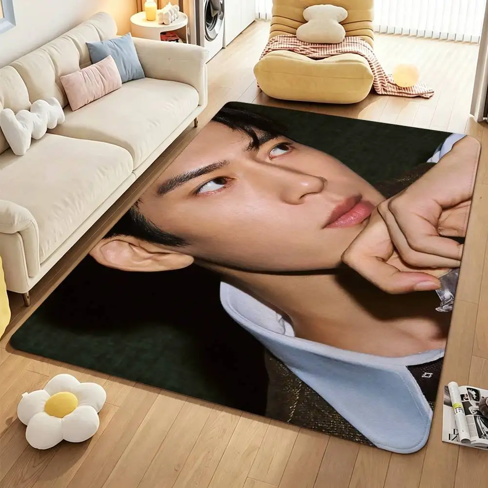 Cool L-Luke Jing Boran The Early Spring Quiet Short Plush Rug Carpet mat Machine Washable Anti‑Slip Floor Mat Home Decor