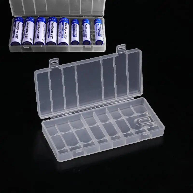 1/3/5Pcs Hard Container Holder Case 8 Slots Transparent Plastic Battery Storage Box For AAA/AA Battery Organizer Accessories