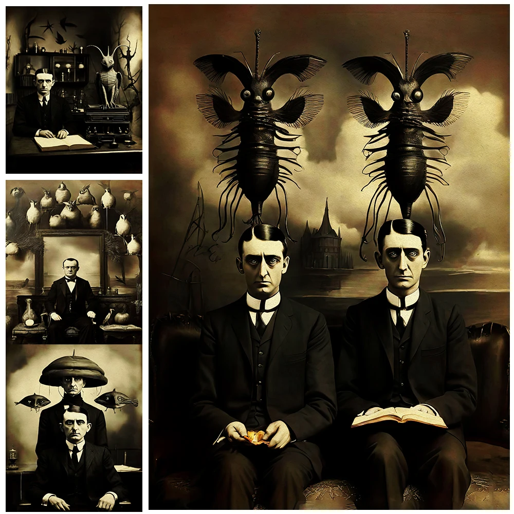 

Cthulhu Species Surreal Creepy Photo,Wall Art Canvas Painting, Vintage Fantasy Photography Art, Poster And Print Home Decoration