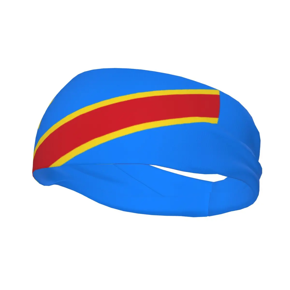 Flag Of Congo Kinshasa Zaire Headband Headwrap Hair Bands Yoga Running Sweatband Sports Safety for Men