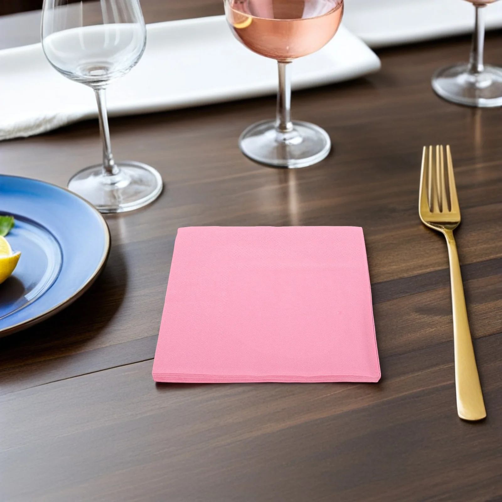 Tovaglioli di carta usa e getta da 120 pezzi Tovaglioli per feste stampati Asciugamani per ospiti Matrimonio Compleanno Cena Asciugamani Bagno Rosa