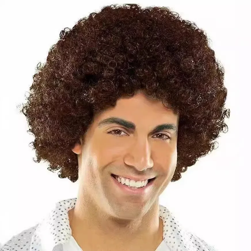 

Women's Synthetic Short Curly Hair Wigs, Voluminous Long Bangs Women's Wigs, Black Short Curly Hair Wigs for Daily Wear
