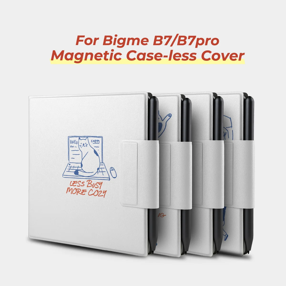 Twosheep Magnetic Case for Bigme B7 Bigme B7pro 7 Inch Frameless Ultra Slim Auto Sleep Wake Line Art Cat and Dog Style