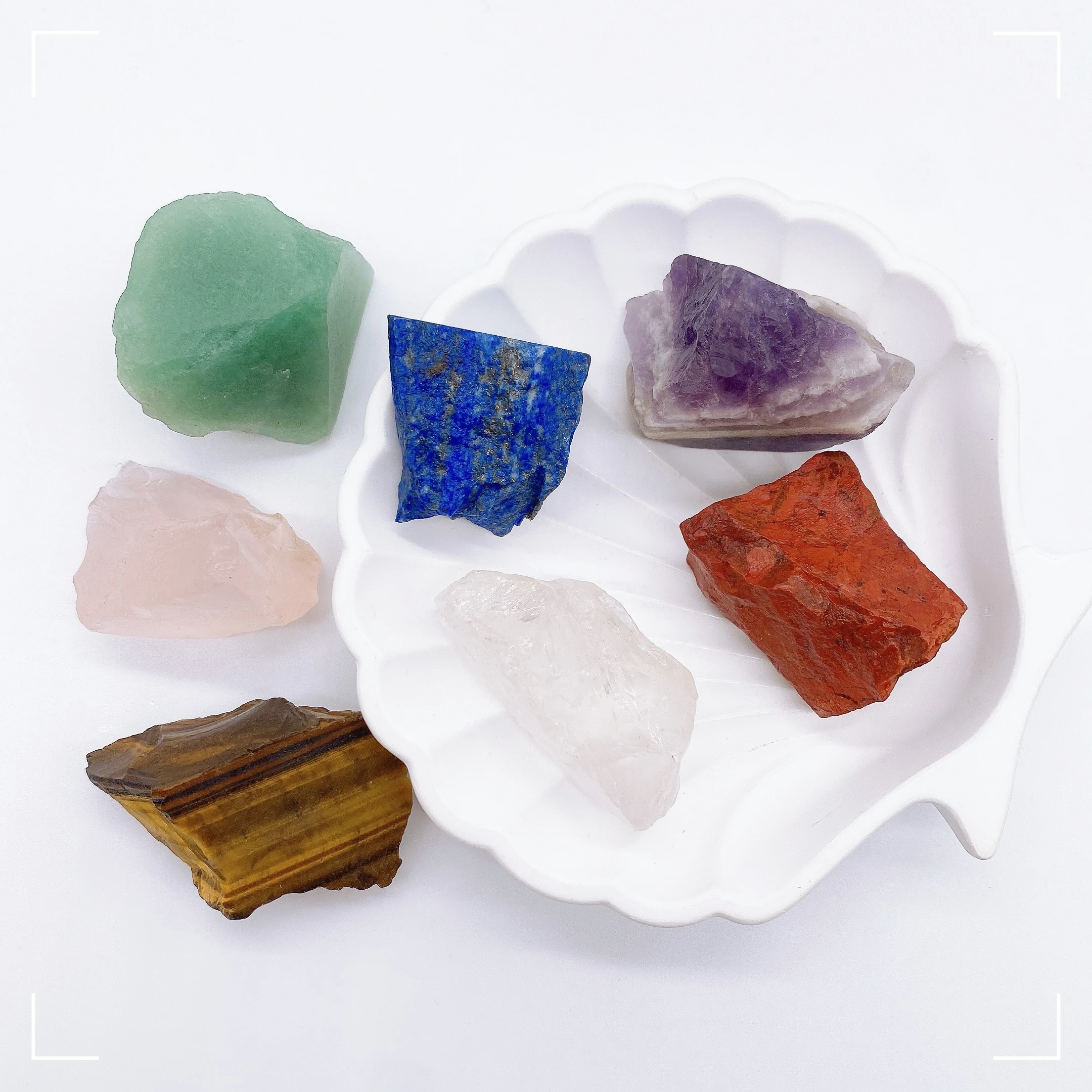 7 pz/set pietre grezze naturali Chakra Crystal Clear Quartz ametista Lapis Red Jasper Crystal Healing Energy Minieral Home Decor