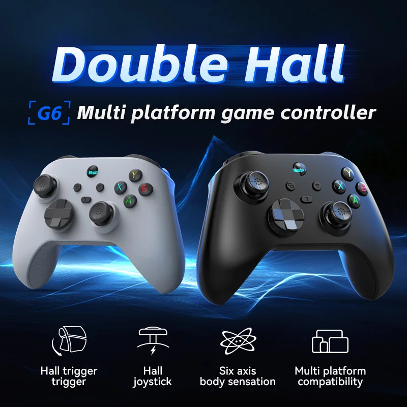 

G6 Wireless Bluetooth5.3 Tri-Mode Gamepad Hall rocker/Trigger Six-axis somatosensory For Nintendo Switch Pro/Pc/Android/IOS