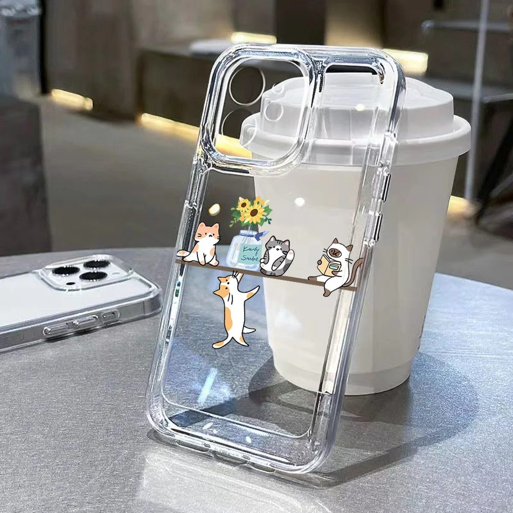 Cute Cat Fruit Art Phone Case For Oppo Realme Note 70 16 15 14 13 12 C63 C53 C55 11 C35 C33 C31 C30 9 10 Pro Plus 5G Clear TPU - view 5