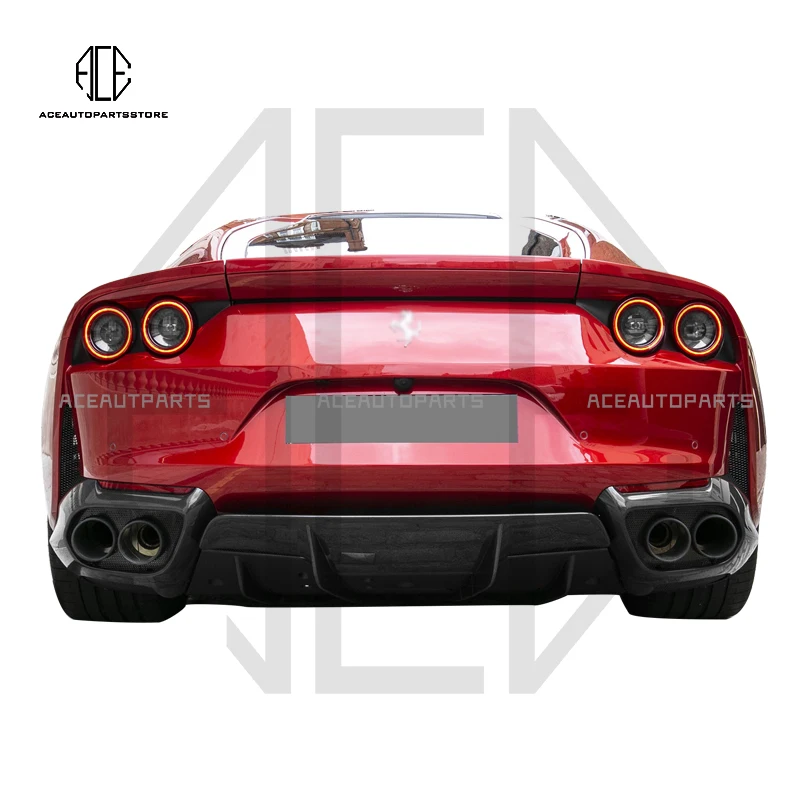 Car Rear Deflector Spoiler Shovels Car Splitters For Ferrari 812 Dry Carbon Fiber Diffuser Rear Decorative Scratch Resistant