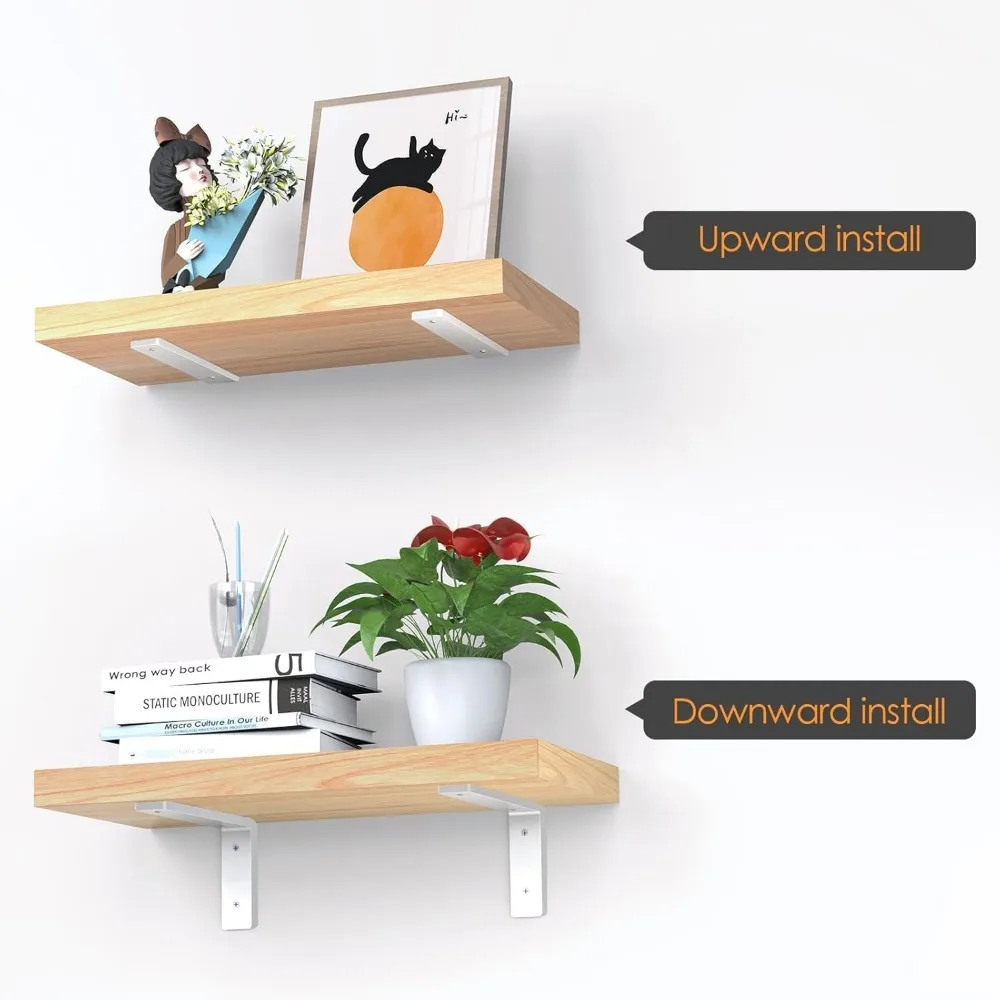 دعامات أرفف جدارية ريفية شديدة التحمل مقاس 6 بوصات - 10 عبوات للأرفف المزخرفة DIY ومشاريع تحسين المنزل