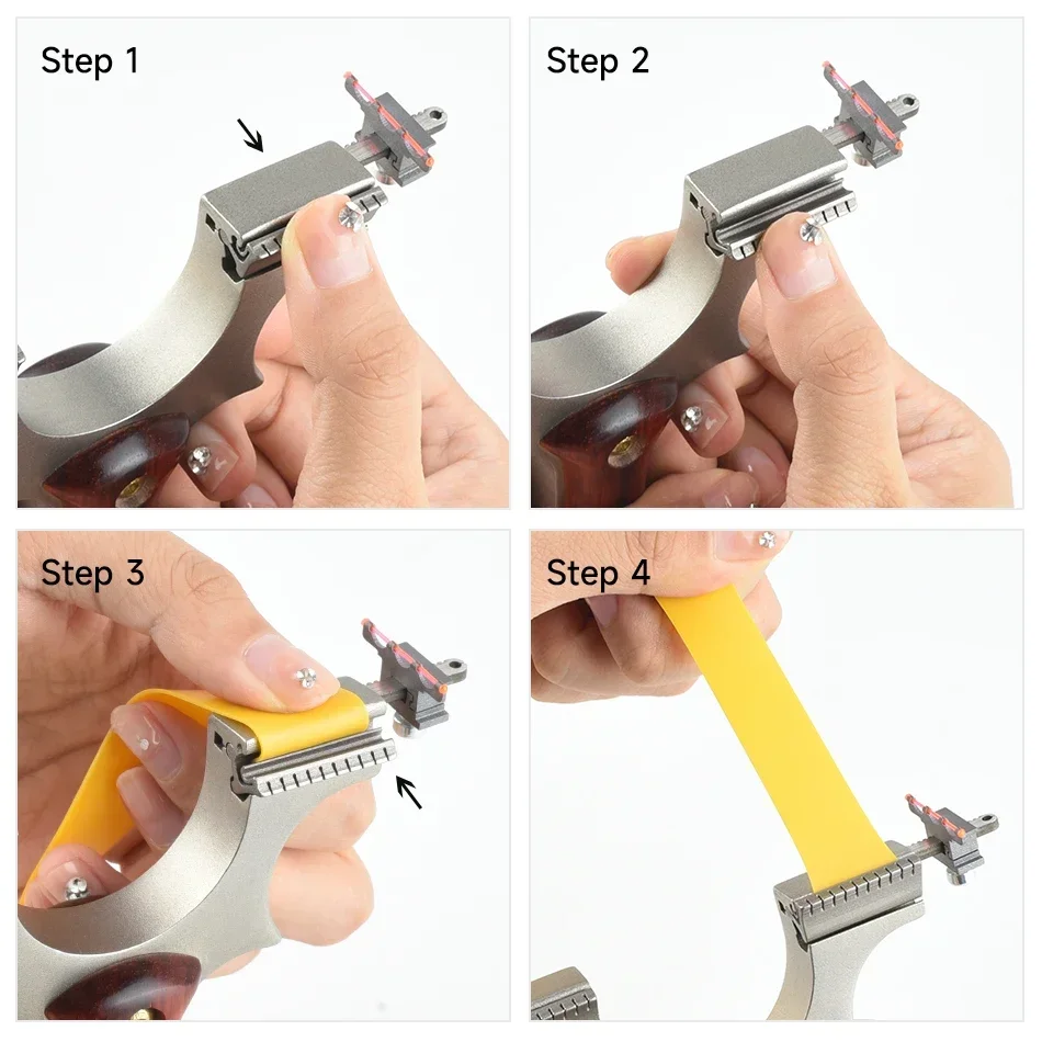 Imagem -05 - Stainless Steel Cnc Slingshot Instalação de Imprensa Rápida Rubber Band Aperto de Madeira Caça ao ar Livre Tiro Caça Acessórios 304