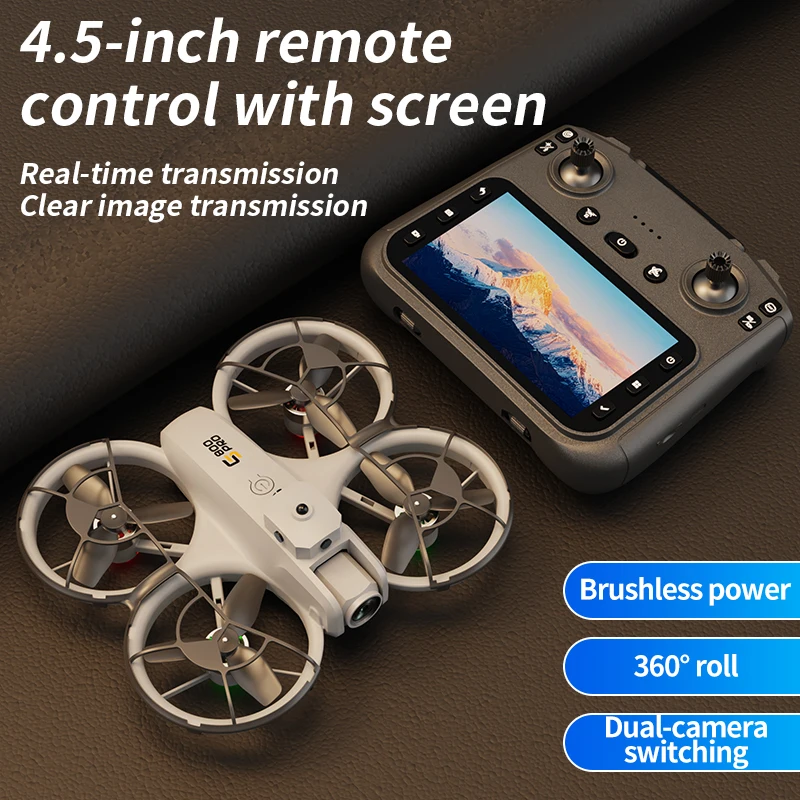 

360° Protection Obstacle Avoidance Screen Remote Control Quadcopter Brushless Optical Flow Hover Brushless Screen RC Drone Toys