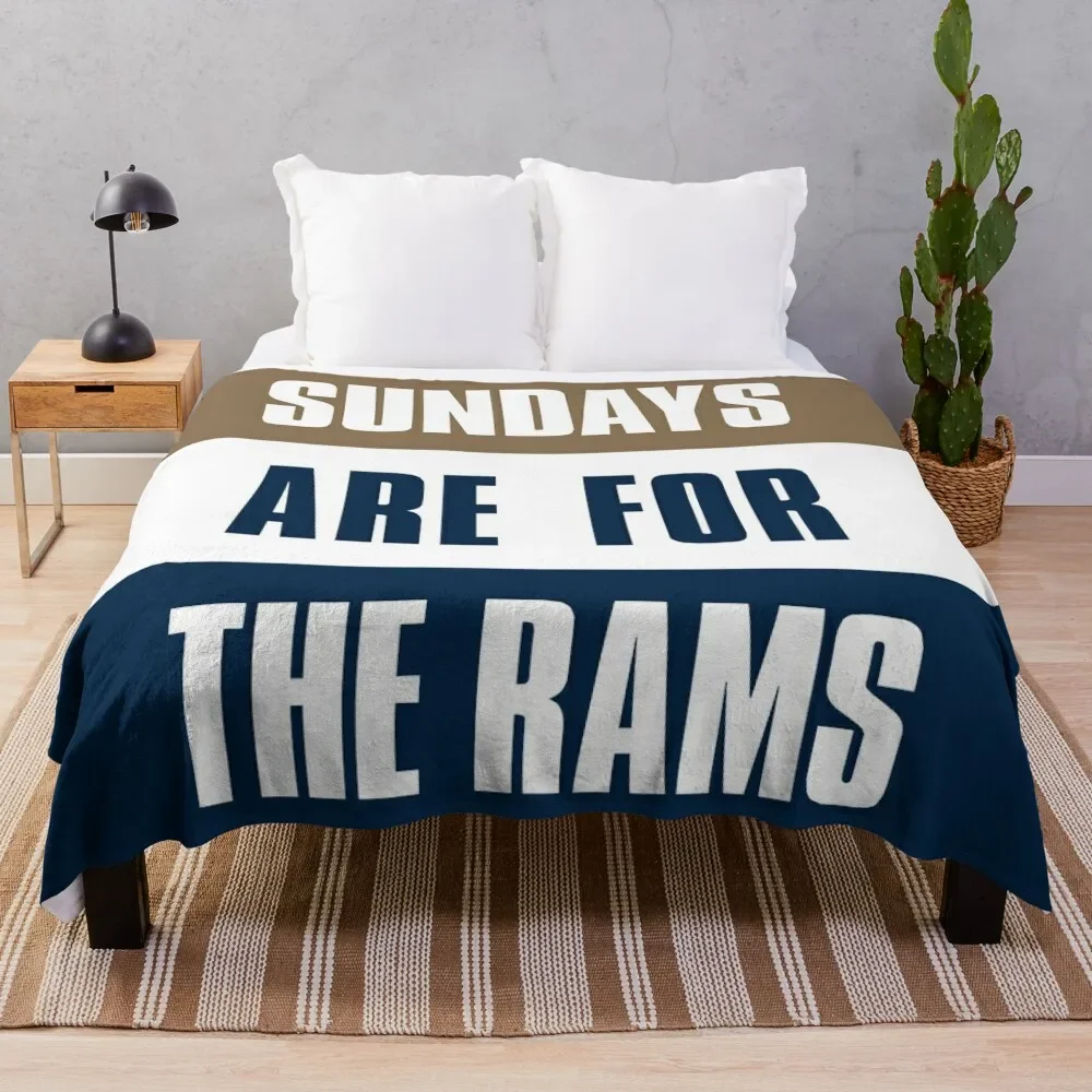 

Sundays are for The Rams, Los Angeles Football Throw Blanket Warm Cozy Throw Blanket for Living Room Couch