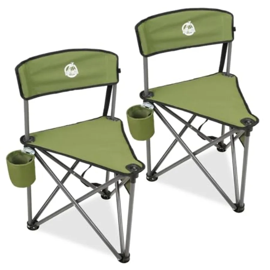 

2 Pack Tripod Camping Chairs Portable 3 Legged Folding Tripod Stool Seat with Backrest Small Compact Lightweight Tripod Chair f
