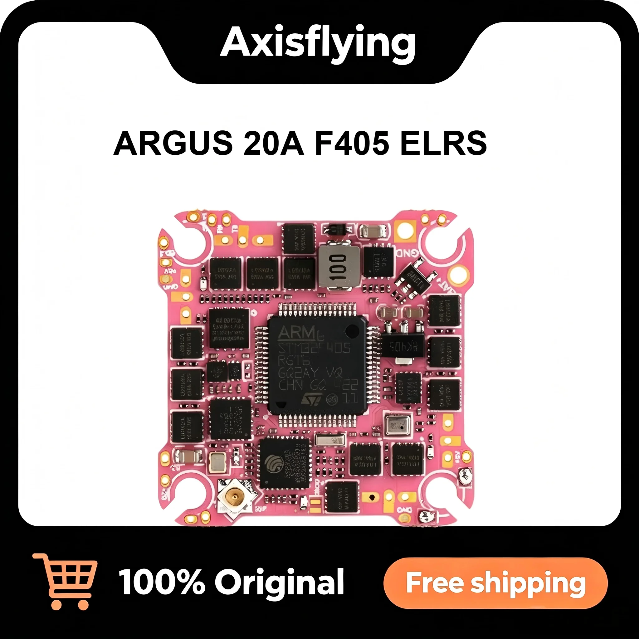Axisflying Argus F405 AIO 20A Flight Controller Onboard ELRS ICM42688 for 2.5 Inch FPV Racing Drone 3S-4S ExpressLRS 2.4GHz