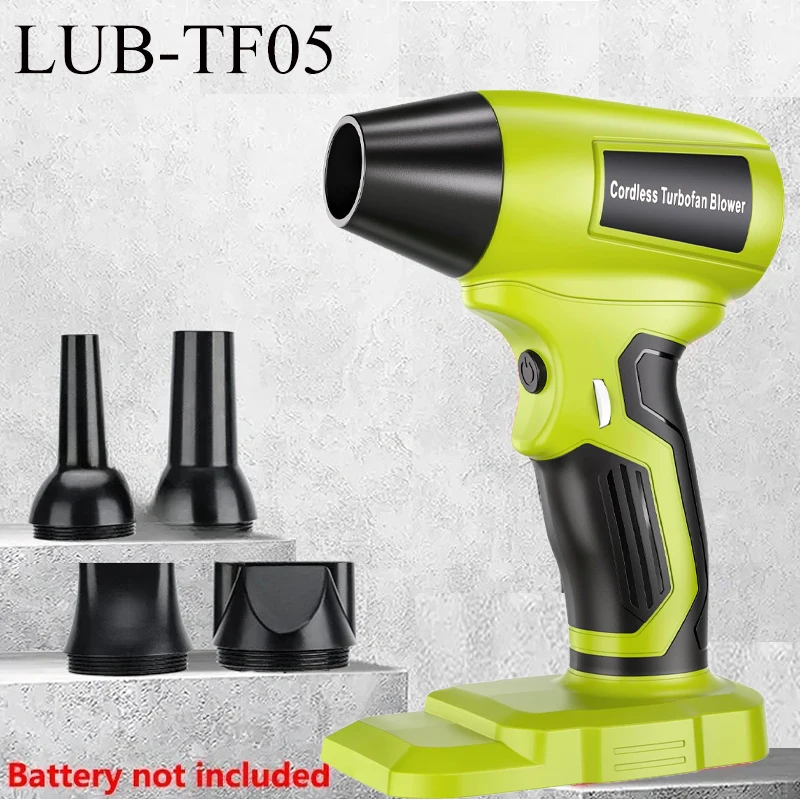 LUB-TF05 Brushless Turbo High-Speed Blowgun Compatible for RYOBI 18V Li-Ion Battery 130,000RPM High-Speed Brushless Motor Blower