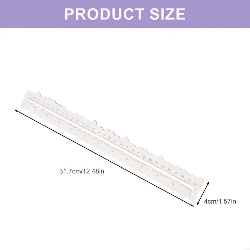 B2RD Irregular Edged Ruler Metal Craft Ruler Paper Tearing Ruler Jagged Edges Ruler for Embossing Card Making Scrapbooking