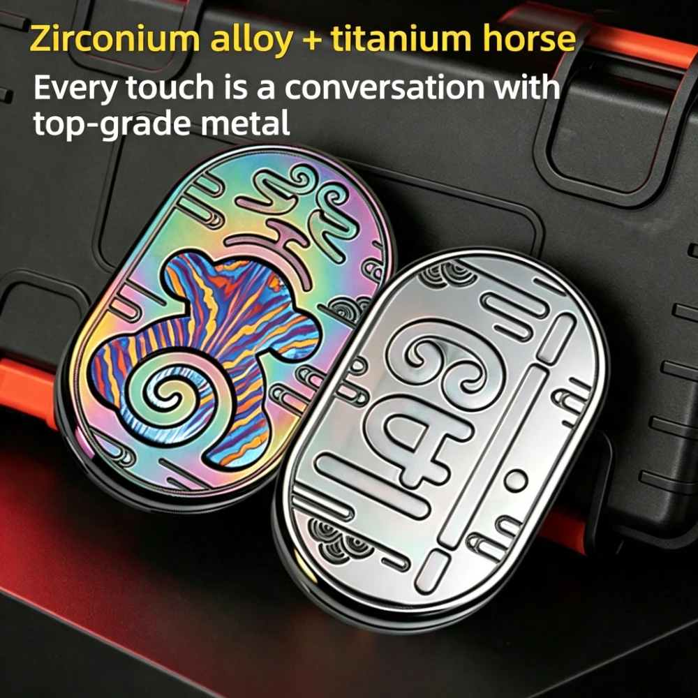 Haloo Player EDC Wukong Mechanical Metal Straight Push Rotating Rhythmic Fingertip Card Pushing Stress Toy