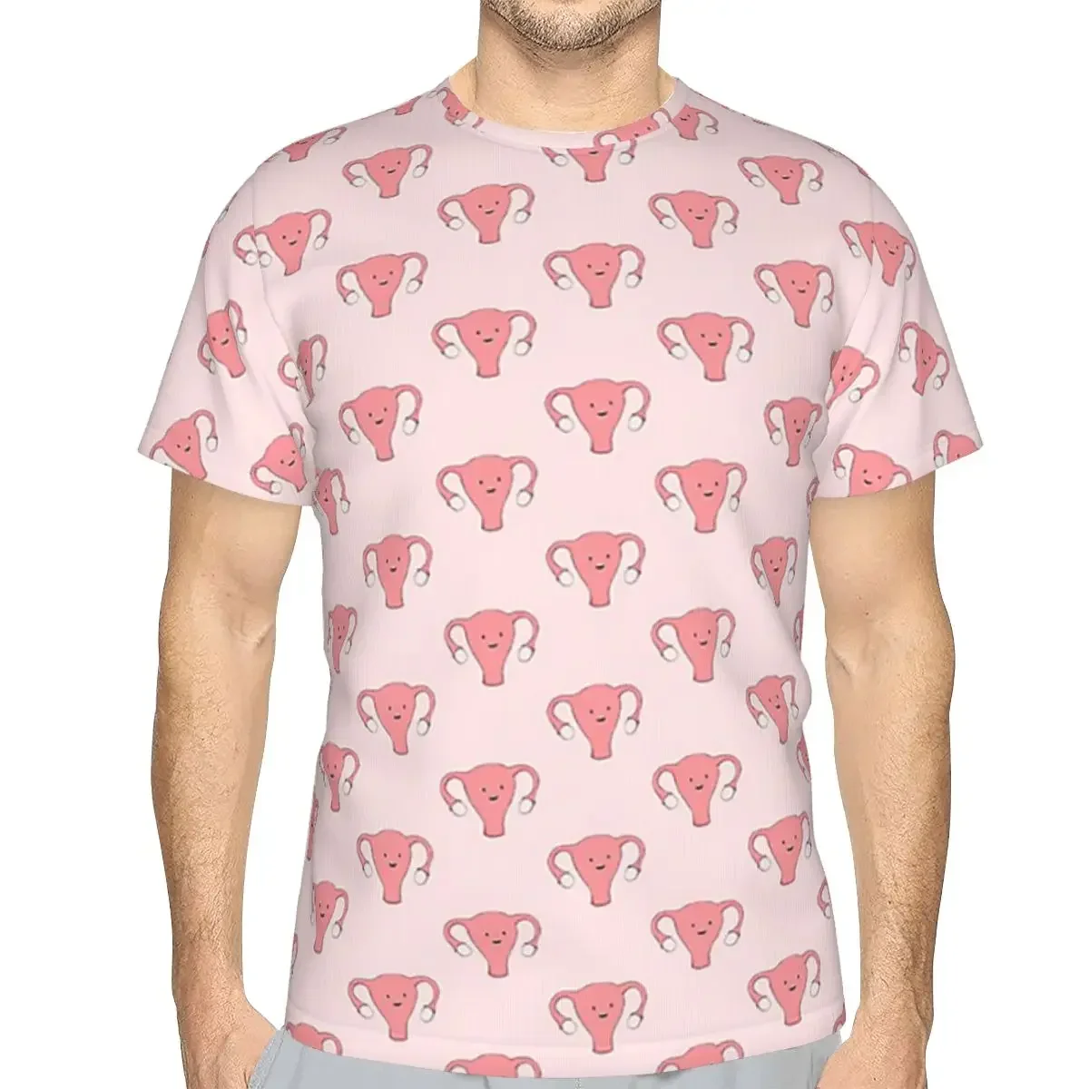 Uterus Series - Happy Womb Day polyester T-Shirt Men'sFunny T Shirts Men Crew Neck Short Sleeve
