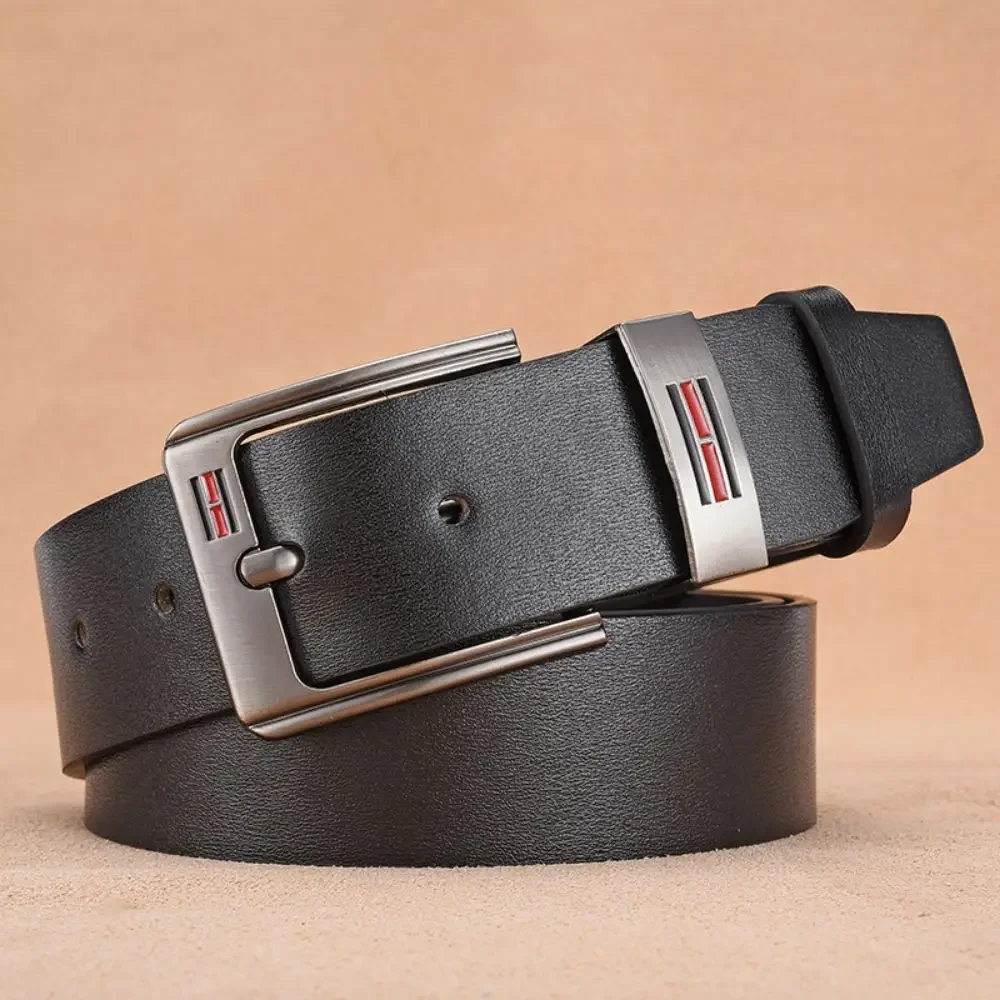 Echtes Leder für Herren: Hochwertige Schnallen-Jeansgürtel aus Rindsleder, Casual-Gürtel, Business-Cowboy-Bund, Herren-Mode-Designer 2025 Neu – Detail 12
