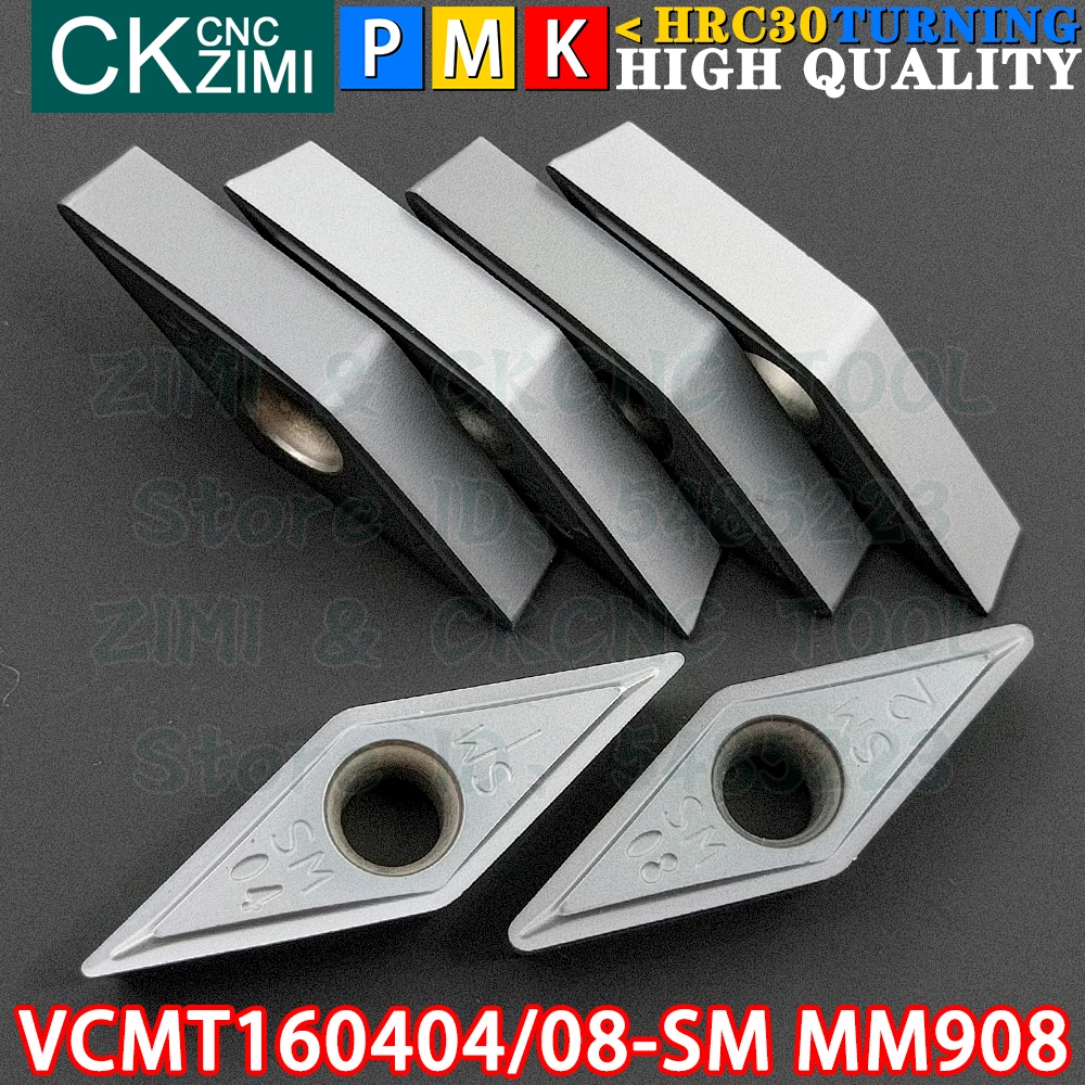 VCMT160404-SM MM908 VCMT160408-SM MM908 VCMT 1604 Твердосплавные пластины Наружные внутренние токарные пластины Инструменты Инструменты для резки металла с ЧПУ Столярные инструменты