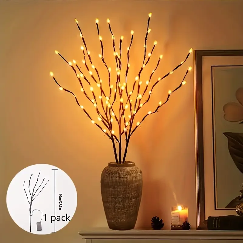 1pc LED Willow Branch Lamp Perfect For Mother's Day Wedding And Home Decor Tall Vase Filler Batteries Not Included