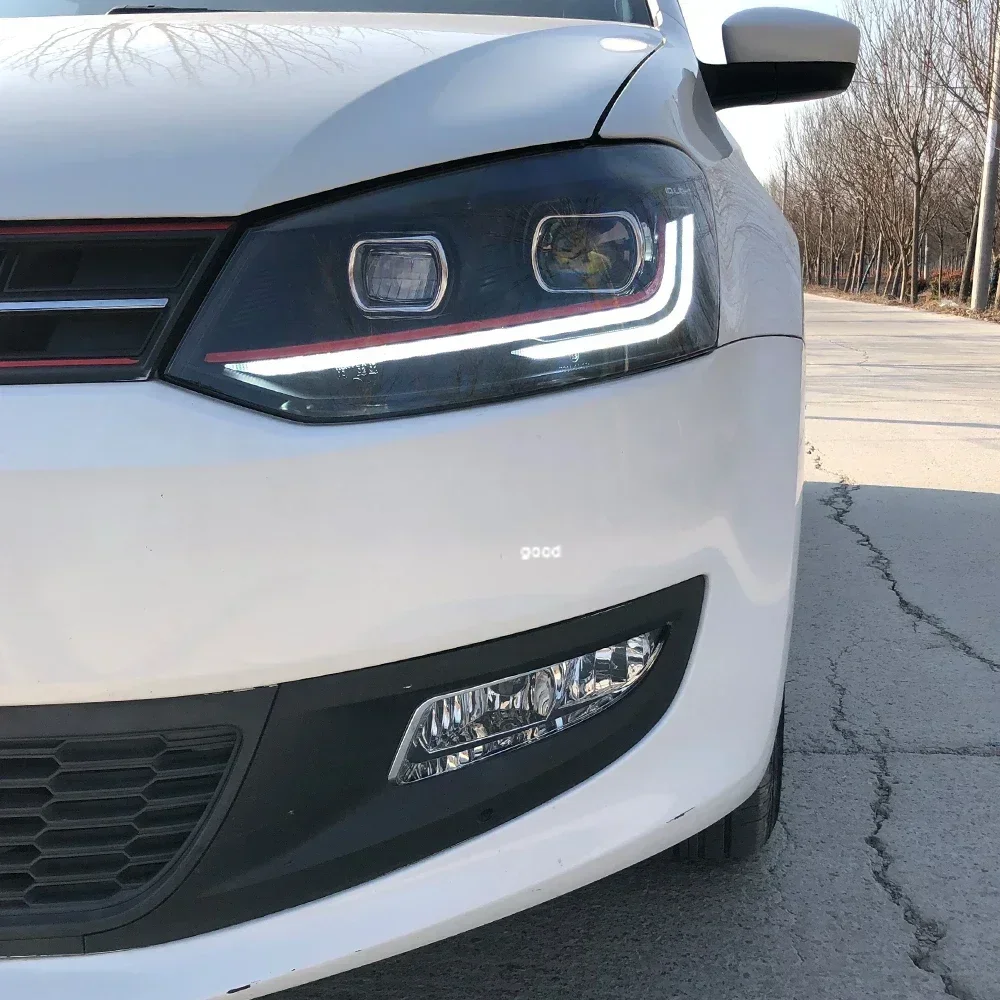 

Для Volkswagen Polo 2011-2018 светодиодные фары автомобиля в сборе, обновление 2024, стиль, линзы проектора, аксессуары для автомобильных фар